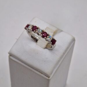 Anello veretta "Rubini e Diamanti"