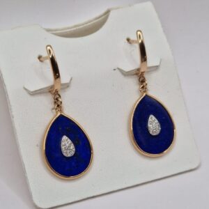 Orecchini "Gocce di lapis con brillanti"