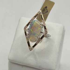 Anello Opale "arlecchino" fantasia
